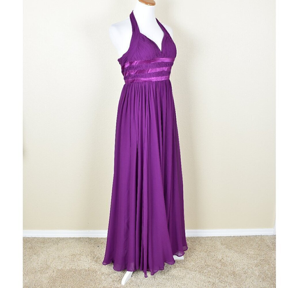 Aidan Mattox Halter Silk Formal Dress 0 - Picture 7 of 9